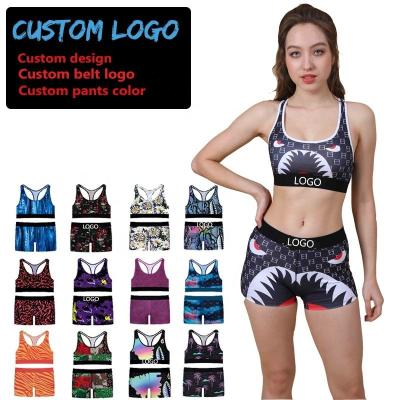 China QUICK DRY Supplier 3 XL Plus Size Women Girls Sports Bra and Shorts Set 2 Piece Tights Jogging Fitness Set psdxc underwear sets for women for sale