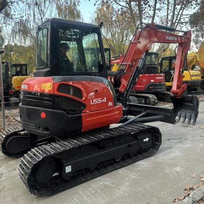 China Gebrauchte Kubota U55-4 Bagger mit 5 Tonnen Bagger mit Crawler-Kette zu verkaufen