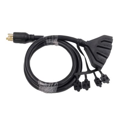 China Industrial Equipment NEMA L14-30P To 5-20R Tetrad Locking Power Distribution Cord for sale