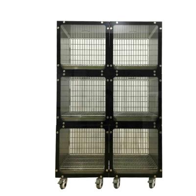 China Sustainable Custom Metal Sliding Cage Pet Sleeping With Wheels Pet Cage for sale