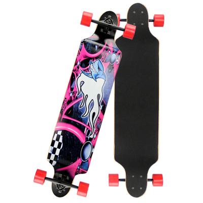 China Customized Logo Adult 41 Inch Longboard Four Wheel Inclined Drop Well Skateboard For Girl Boy High Speed Challenge for sale
