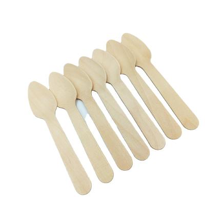China Eco - Friendly Wooden Handle Cutlery Ice Cream Spoon Scoop Spoons Wooden for sale
