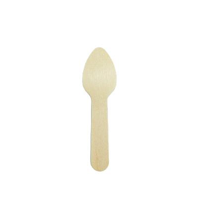 China Eco-friendly Wooden Cutlery Set Biodegradable Disposable Heart Shape Wooden Spoon Ice Cream Spoon for sale