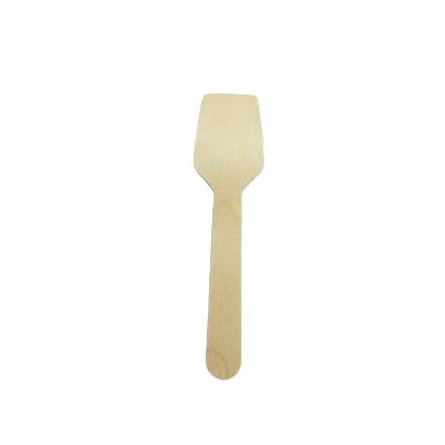 China Eco - Friendly Disposable Wooden Cutlery Ice Cream Spoons Disposable Wooden Spoon Set for sale
