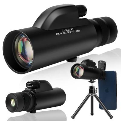 China FST 2022 Outdoor Travel and Bird Watching Telescope 12-36x50 bak4 Hunting Function Telescope Portable Telescope, Magnifying Phone Lens for sale