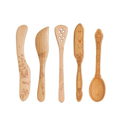 China TAOTAOJU Sustainable High Quality Durable Using Various All Wood Luxury Wooden Product Wooden Knife Spoon Set for sale