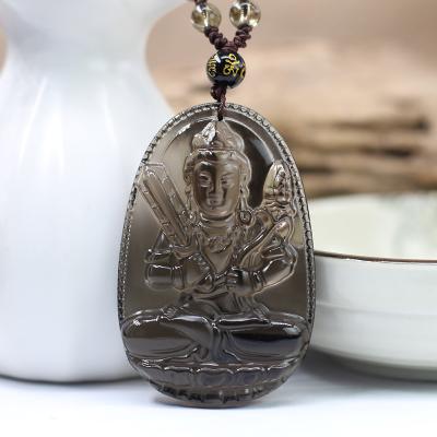 China Pendant Pieces Ice Obsidian Pendant Eight Patronus Zodiac Obsidian Natal Buddha Men and Women's Crystal Necklace for sale