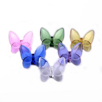 China China Diamond Glass Crystal Butterfly Ornament Elegant Crystal Butterfly Figurines for sale