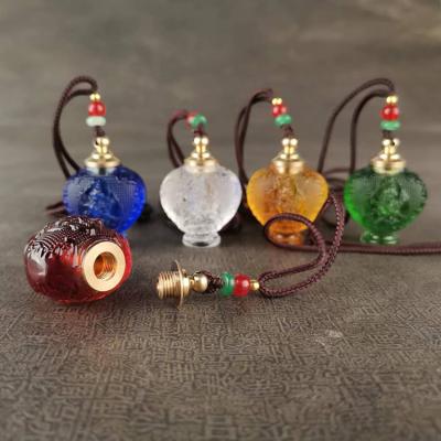 China China Factory Monju Stain Color Perfume Bottle Arabic Perfume Bottle Aromatherapy Essential Oil Stick Glass Bottle for sale