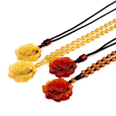 China China Emerald Lotus Pendant Necklace for Men and Women with Same Style Factory Custom for sale