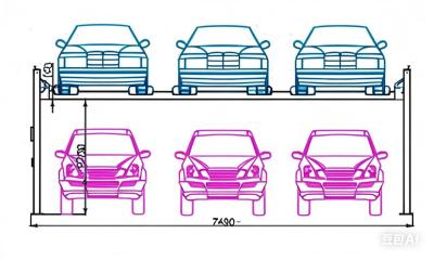 China Double Wide Automative Lift for 6 Cars/ 2 Levels Parking Lifts for 6 Cars/ Triple Wide Parking Lifts for sale