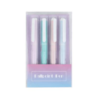 China office & School Pen 4pcs Ballpoint Pens Set School Supplies Pen Writing Set Work Pen Kids Custom for sale