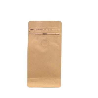 China Moisture Proof Customized Printing 4 Side Sealed Matte with one way valve flat bottom coffee bag 100g 200g 500g for print for sale