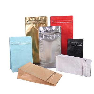 China Moisture Proof Best selling new products Moisture Proof Coffee Bean Bag with one way valve flat bottom coffee bag 100g 200g 500g for print for sale
