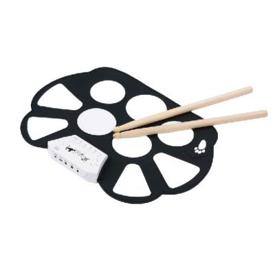 China Cheapest Konix Silicone Drum Sets Roll Drum Pad Kit USB Silicone Hand Drum Kit With Stick for sale