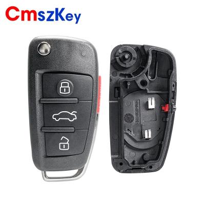 China ABS+Metal for Audi 2006-2013 BTN Flip Folding Remote Car Key Shell Case of A6 A6L A2 A3 A4 A8 Q7 TT 4 for sale