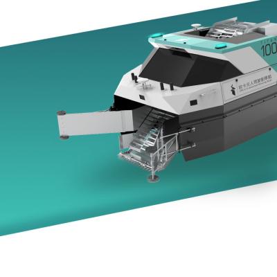 Chine Bateau téléguidé adapté aux besoins du client de bateau de coupe d'herbe de l'eau pour la rivière intérieure nettoyant la profondeur de 430kg 800mm à vendre