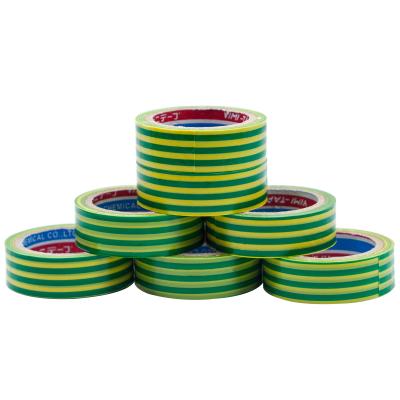 China Appy to Electrical Wire Manufacturer Best Choice Green and Yellow Matte Color Film PVC Vinyl Insulation Electrical Tape for sale
