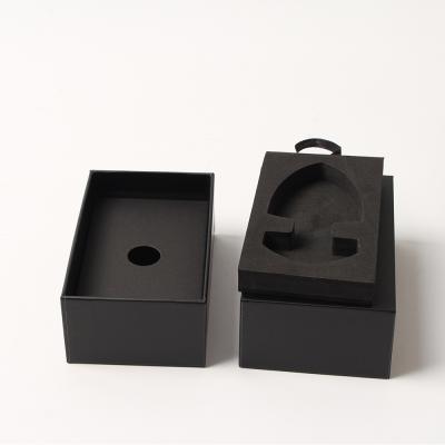 China Foiling And Blind Emboss Logo At Top Lid Perfume Glass Biodegradable Custom Bottle And Electronic Cigarettes Packaging PAP Lid And Base for sale