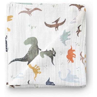 China PORTABLE Muslin Baby Wrap Dinosaur Covering Dino Print, Luxurious, Silky Soft, 70% 30% Bamboo Cotton 47x47inch (1pack), Wrap, Burp for sale