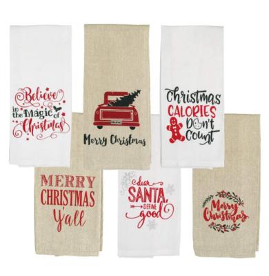 China QUICK DRY Kitchen Towels Merry Christmas Towels Printing Tea Towels for sale