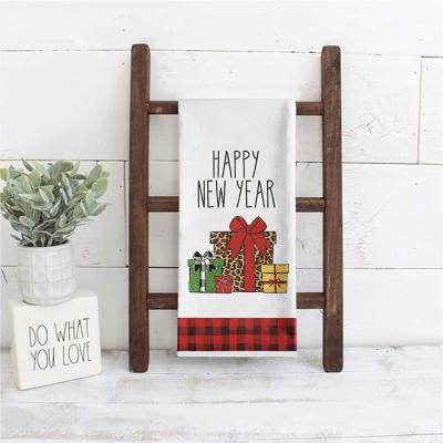 China Compressed Digital Printing Tea Towel Christmas Series Can Be Customized Pattern Printing 41x56cm 180GSM 100% Cotton Raw Material for sale
