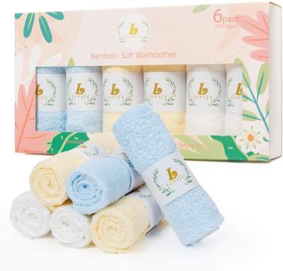 China Sustainable Bamboo Towel For Face Towel Makeup Remover Soft Towel Set For Bathroom With Soft Sensitive Skin 6 Pieces 10 x 10 Inches for sale