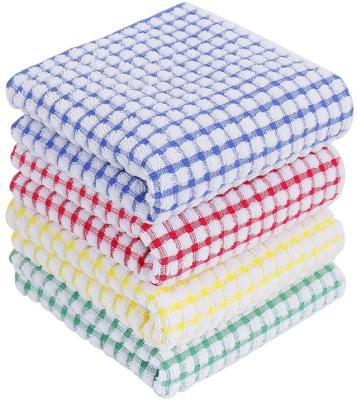China Compressed Kitchen Towels Love Gift Highly Absorbent Low Fiber 100% Cotton Dish Towels Check Print Tea Towel for sale