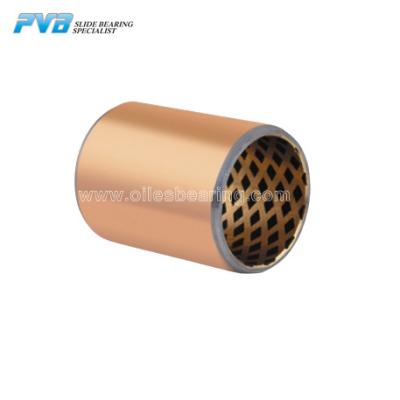 China Steel Back CuSn10Pb10 Bronze Alloy Graphite Filled Bimetal Bushing for sale