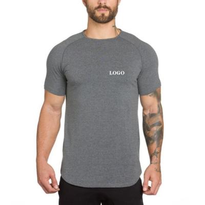 China High Quality Anti-Wrinkle 94% Cotton 6% Elastane Performance Gym T-shirts Bodybuilding Muscle Fit Slim Fit T-shirt for sale
