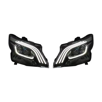China Original ABS+LED CHINA Changzhou factory auto led headlight modified for Mercedes Benz Vito upgrade according to Maybach headlight for sale