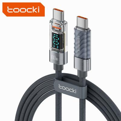 China 100W Fast Charging Type C Usb C To Usb C Charging Data High Speed Cable 100W PD Cables With Led Digital Display Port Cables for sale