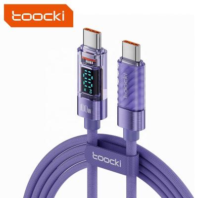 China 100W Fast Charging Type C Usb C To Usb C Charging Data High Speed Cable 100W PD Cables With Led Digital Display Port Cables for sale