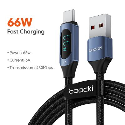 China Toocki Mobile Phone 66W Fast Charging High Speed Fast Charging Type C Data Cable 66W High Speed Usb Cables for sale