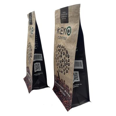 China Security Laminated Aluminum Foil Zip Lock Bag Foil Pouch Zip Lock Matte White Coffee Bag With Vent Valve for sale
