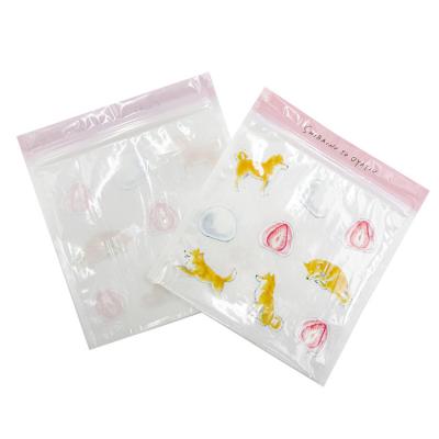 China Hot Sale Security Custom Printed Three Side Sealed Plastic Zipper Pouch Tote Bag for sale