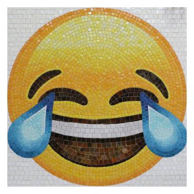 China Custom ZF Floor Cartoon Emoticons Face Glass Mosaic Art Easy Glass Mosaic Murals Of China Glass Mosaic Murals Wall Decor for sale