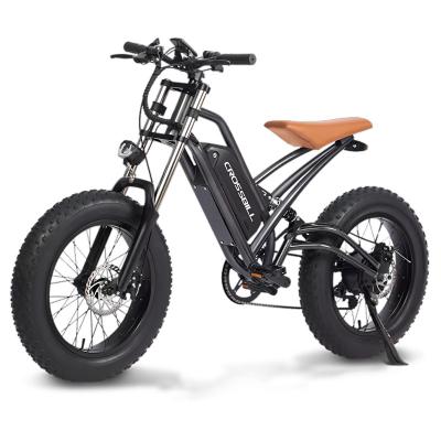 China Steel Electric Bicycle 20 Inch Dual Fat Tire Shock Absorber Battery Motorcycle 7 Speed High Quality Bicycle 48v 500w15AH for sale