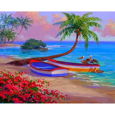 China Modern Full Square Drill Diamond Embroidery Seaside Landscape 5D DIY Diamond Painting Cross Stitch Multi-picture Home Decoration for sale