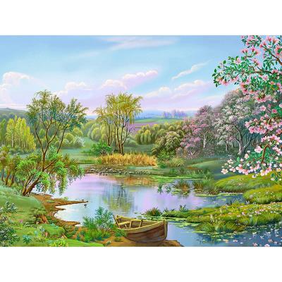 China Full Diamond Painting Modern Boat Scenery DIY Round Or Square Kits Diamond Embroidery Drill Home Decoration Gift for sale