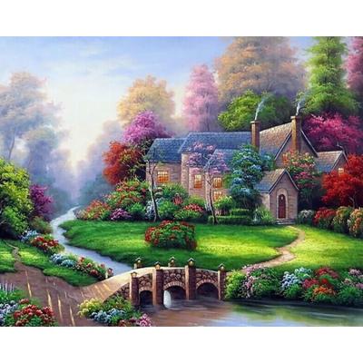 China Modern Landscape Village Home Village Full Diamond Painting DIY Round Or Square Kits Diamond Embroidery Drill Home Decoration Gift for sale