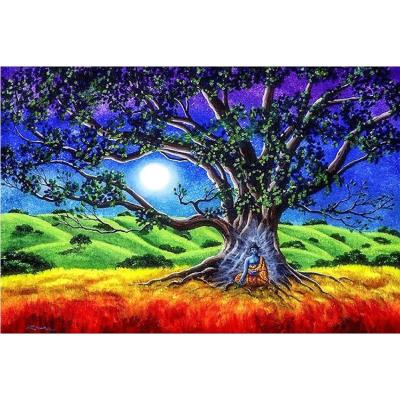 China Modern A Beautiful Tree Under The Full Moon Diamond Embroidery Kits Round Or Square Drill Decoration DIY Gift Home Diamond Painting for sale