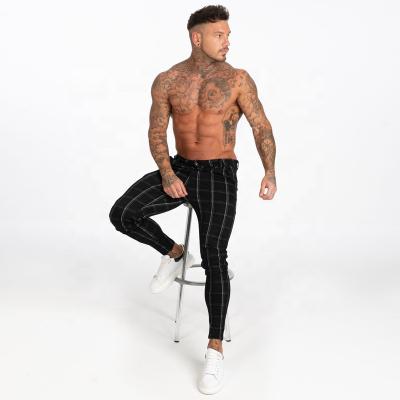 China 2022 New Fashion Viable Men's Fashion Chino Pants Ankle Fit Plaid Skinny Fleece Canvas Golf Browns Trousers Slacks for sale
