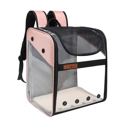 China New Next MOQ LDLC Nice Small View PVC Cat Carrier Breathable Foldable Clear Backpack for sale