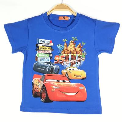 China Anti-pilling Boys T-shirt Automobile Boys Half Sleeve Baby Kids Clothes Summer Cotton Short Sleeve Top Fashionable Handsome T-Shirt for sale