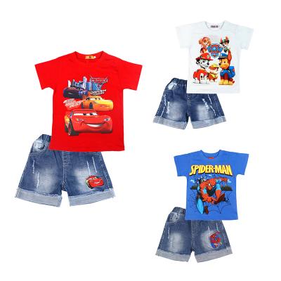 China Boys Casual Sets Cartoon Summer Cotton Children T-shirt&Denim Shorts Clothing Baby Outfits Kids Suit Clothes Paw Patrol Two Piece for sale