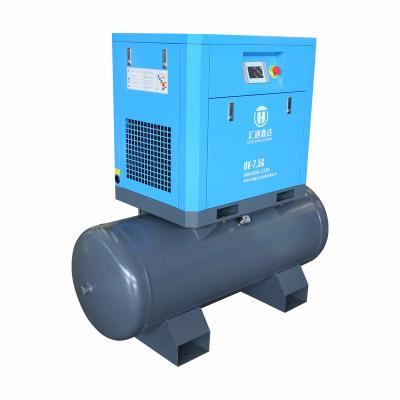 China OIL-LESS Factory High Quality Screw Air Compressor With Drier Compress Air Screw Compressor With Tank for sale