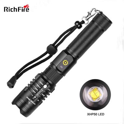 China Zoomable Emergency Lights 20W 1500lumen 5 Modes Torches Handheld Tactical Aluminum Body USB Rechargeable XhP50 LED Flashlights for sale