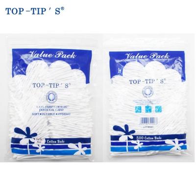 China Disposable Custom Qtips 500PCS Plastic Stick Cotton Buds Large Cleaning Cotton Swab for sale