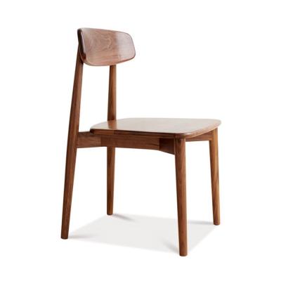 China Nordic Modern Style Walnut Design Solid Wood Restaurant Dining Chair for sale